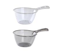 Mobestech 2 pezzi Mestoli Cucina in Plastica Trasparente e Grigio Paletta con Beccuccio Design Ergonomico e Capacità per Uso e