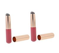 Mobestech 2 pezzi Pennelli Labbra in Silicone Ergonomici Riutilizzabili Applicatore Trucco Compatto per Rossetto e Correttore Resistente Sbavature per Donne e Professionisti