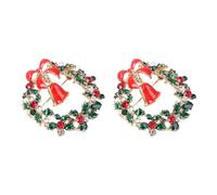Mobestech 2 Pezzi Spilla Natalizia in Lega Rossa Design Classico a Tema Natale, Facile da Indossare e Resistente, per Abbinare Sciarpa o Completo Festivo