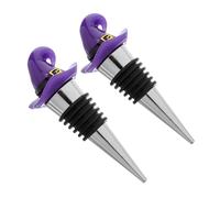 Mobestech 2 Pezzi Tappi per Bottiglia Forma Cappello da Strega Tappi per Vino Riutilizzabili e Ermetici per Conservazione Vino e Decorazioni Festa Halloween