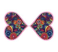 Mobestech 2 Pezzi Toppe Ricamate a Forma di Cuore per Cucito su Jeans e Camicie, Patch per Riparare Piccoli Fori e Progetti Decorativi di Cucito