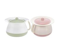 Mobestech 2 Pezzi Vasetti per Urina in Plastico Spessore Rinforzato Coperchio, Resistente e Non Deformabile, Adatto per Uso Domestico e Wc da Viaggio Colore Casuale