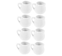 Mobestech 2 Set Brocche Ceramica Per Latte E Crema Piccolo Montalatte Portatile Con Manico Versatore Multiuso Per Condimenti Design Elegante E Resistente Per Uso Domestico 4 Pezzi*2