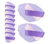 Mobestech 20 Mini Piumini da Trucco Triangolari in Velluto Blu Doppio Nastro Spugne Compatte per Cipria e Fondotinta Set da 20 Pezzi per Trucco da Viaggio e Sfumature Precise del Viso