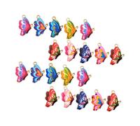 Mobestech 20 pezzi Charms Farfalle in Lega Colorata per Gioielli Te Ciondoli Creativi per Collane Bracciali ed Orecchini Accessori Artigianali Misti