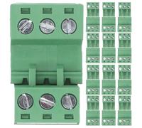 Mobestech 20 Pezzi Morsettiera a Vite Verde 5,08mm Kit per Distribuzione Energia e Messa a Terra in Plastica e Ottone Nichelato per Elettronica