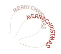 Mobestech 2pezzi Fasce per Capelli Divertenti Lettere di Strass Merry Christmas Accessori per Capelli per Feste di Natale Mascherate Copricapi Decorativi Leggeri e Sicuri