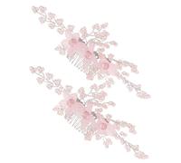Mobestech 2pezzi Pettine per Capelli Sposa Floreale Fermagli per Capelli da Donna per Matrimonio Cristalli Artificiali Accessori da Sposa Laterali