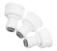 Mobestech 3 Pezzi Raccordo Rapido per Purificatore D'acqua Filettatura Femmina 3/4" a 3/8" in Plastica Bianca, Design User-friendly per Collegamento Veloce in Uffici e Scuole