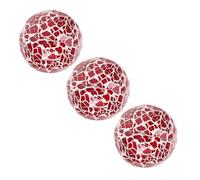 Mobestech 3 Pezzi Sfere Decorative in Vetro a Tessere Rosa Palline da Centro Tavola per Soggiorno Sala da Pranzo e Studio Effetto Luce Rifrangente Facili da Pulire e Leggere