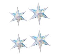 Mobestech 3 Set di Decorazioni per Matrimoni Ornamenti A Forma di Stella del Cinema Arcobaleno Iridescente 4 Pezzi * 3
