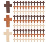 Mobestech 300 Pezzi Ciondoli Religiosi a Forma di Croce in Legno Retrò Piccoli Ciondoli per Collane e Braccialetti Fai da Te Accessori Cristiani Decorativi per Bomboniere Regali