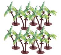 Mobestech 36 pezzi Mini Alberi di Cocco in Plastica per Diorama e Micro Paesaggi Mini Piante con Tronco Scuro e Foglie Verdi Decorazioni Resistenti per Acquari e Spazi in Miniatura