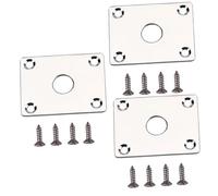 Mobestech 3sets Piastra Jack Cromata Per Chitarra Elettrica e Basso Facile Da Installare Compatibile Con Strumenti Musicali Comuni Completo Con Viti Coordinate Design Standard Per