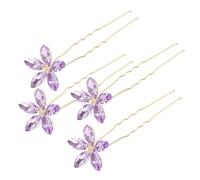 Mobestech 4 pezzi Forcine U Shaped con Strass Brillanti Fermagli Eleganti per Capelli da Sposa e Cerimonia Accessori Decorativi per Velo Addio al Nubilato e Feste Speciali