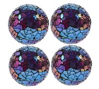 Mobestech 4 Pezzi Palline di Decorative Colorato Palline Decorative a Mosaico per Ornamento della Sfera del Mosaico Palle Vaso Arredamento Sfere Palla Pezzo di Plastica Viola,Porpora