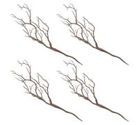 Mobestech 4 Pezzi Rami Decorativi Artificiali a Forma di Corna di Renna Marrone Chiaro Rametti di Legno Finti per Decorazioni Natalizie Riempitivo per Vaso per Casa Ufficio e Feste