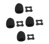 Mobestech 4 Set Parabrezza in Spessa per Microfono Anelli Antiscivolo in Gomma Morbida Copertura Antigoccia Riduce Rumore del Vento Protezione da Caduta