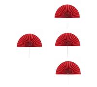 Mobestech 4 Set Ventaglio Pieghevole Rosso Cinese Ventaglio Pieghevole Ornamenti Ornamento Ventaglio Pieghevole Ventaglio di Carta Ventaglio Pieghevole Ventaglio Portatile Rosso 6 Pezzi * 4