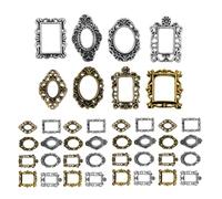 Mobestech 40 Pezzi Mini Cornici per Nail Art in Metallo Vintage Barocche Decorazioni Compatte per Salone e Uso Personale Cornici Piccole per Foto Unghie Eleganti e Creative