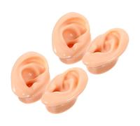 Mobestech 4pezzi Orecchio in Silicone Anatomico Orecchio Finto Morbido per Pratica di Piercing e Agopuntura Supporto per Esposizione di Gioielli