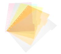 Mobestech 5 fogli Divisori Plastica per Raccoglitori Traslucidi con Linguette Colorate Separatori Indice per Quaderni ad Anelli e Blocchi Appunti Etichette Classificatori per Documenti e