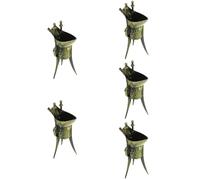 Mobestech 5 Pezzi Bicchiere da Vino Antico Cinese di Tazza Treppiede Stabile Design Elegante Retrò per Decorazione Casa e Cerimonie