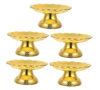 Mobestech 5 Pezzi Vassoio di Frutta Piatto sacrificale Vassoio Decorativo Ciotole smaltato con portafrutta fruttiera Piatto di culto Buddista Vassoio per Alimenti p.s Golden Riutilizzabile