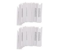 Mobestech 50 Etichette di Carta Decorative da Appendere per Candele, Tag di Saluto e Cartellini Fai da Te, Bianche Rettangolari Bordo Arrotondato per Regali, Dolci e Decorazioni, Set per