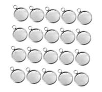 Mobestech 50 pezzi Ciondoli Lunetta Rotondi in Acciaio Inossidabile per Gioielli Fai da Te Collane Charm Bomboniere Regalo Uomo Donna