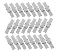Mobestech 50 Pezzi Clip Fotografica Clip per Etichette da Tavolo Portacarte Segnaposto con Clip a Coccodrillo Promemoria con Graffetta Affari dei Titolari di Carta Portafoto di Legno Silver
