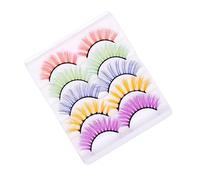 Mobestech 5paia Ciglia Finte Spesse Colorate e Facili Da Indossare Per Palcoscenico e Occasioni Speciali Arricchiscono Lo Sguardo