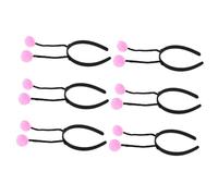 Mobestech 6 Fasce per Chioma Palline Morbide Non Tessuto Rosa, Design Unico a Forma di Animaletti, Perfette per Feste e Foto, Accessori Utili per Fissare i Chioma