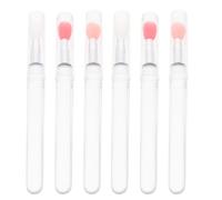 Mobestech 6 Pennelli per Labbra in Silicone con Coperchio Trasparente, Applicatori per Rossetto e Maschera Labbra, Set Trucco Professionale per Applicazione Uniforme e Sfumature Precise