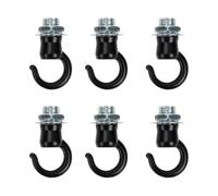 Mobestech 6 Pezzi Gancio per Lanterna Aperto, Ferro Nero, Portata 8kg | Montaggio Semplice e Fissaggio Sicuro, Accessorio per Luci Fai da Te, Cestini Sospesi, Patio e Bagno