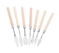 Mobestech 7 pezzi Spatole per Pittura ad Olio e Acquerello in Acciaio Inossidabile con Manico in Legno Kit Professionale Raschietti per Tavolozza Strumenti Versatili per Artisti