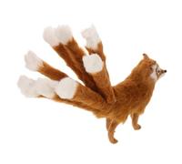 Mobestech Bambola Fox a nove code ornamento di volpe da tavolo bambola di volpe di peluche statuetta di volpe figurina mini volpe giocattolo di peluche mini giocattolo volpe plastica Giallo