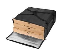 Mobestech Borsa Termica Porta Pizza Nera 50x50x20,5 Cm in Non Tessuto Maniglia Rinforzata e Cerniera, Grande Capacità Per Alimenti Da Asporto e Pranzo, Isolamento Termico Per Catering e Consegne
