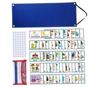 Mobestech Calendario Fai da Te per Non Grafico Visivo per Routine Quotidiana e Attività Lavagna Didattica Riutilizzabile per Casa e Scuola con Carte per Sviluppo Abitudini e Gestione