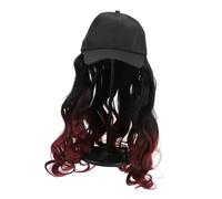 Mobestech Cappello con Parrucca Donna One-piece Extension Capelli Lunghi Ricci Moda Accessorio Leggero e Realistico per Uso Annuale