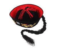Mobestech Cappello Nero Cappello Dell'imperatore Cinese Gioco Di Ruolo Con Cappello Cinese Cappello Novità Antico Cappello Cinese Cappelli in Costume Tessuto Broccato