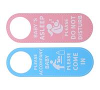 Mobestech Cartelli per Porta Cameretta 2 Pezzi Bifacciali Blu e Rosa in PU Decorazione Silenziosa per Stanza Ragazzo Ragazza Appendino Sicuro Segnale per chi Dorme