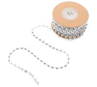 Mobestech Catena di Perle Semicircolari in ABS 6mm, Filo di Cotone per Creazione Gioielli Fai da Te, Ghirlanda di Perline per Abiti, Collane e Braccialetti, Accessorio Artigianato Creativo,