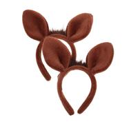 Mobestech Cerchietto in Peluche Orecchie di Cavallo Marrone 2 Pezzi Accessorio Versatile per Feste e Performance Creative per Adulti e Adolescenti