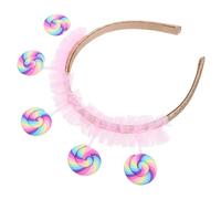 Mobestech Cerchietto per Lecca-Lecca Rosa Fascia Chioma Leggera e Morbida per Feste di Compleanno e Natale Accessorio Copricapo Candyland per Parco Giochi e Photo Booth