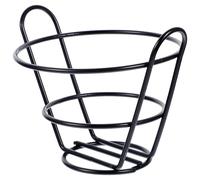 Mobestech Cestino per Cibo Fritto in Ferro, Cestino per Snack Conico Nero, Organizer per Cibi Fritti e Decorazione, per Ristoranti e Aperitivi