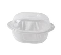 Mobestech Cestino Scolafratta con Scolapasta Rotondo per Verdure e Frutta Cesta per Lavaggio e Drenaggio Contenitore Piccolo Bianco