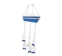 Mobestech Ciondolo di Pesce Piccolo in Legno Il Arredamento Rustico Sospeso Ritagli di Pesce Scultura di Pesce Arte Murale Decorazione Pescare Costiero Ornamenti da Spiaggia di Legno Blu