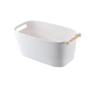 Mobestech Ciotola per Ammollo Unghie in Pp Bianco Stile Giapponese, Vaschetta Manicure Resistente e Delicata per Home DIY Nail Art e Saloni Professionali