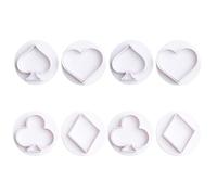 Mobestech Cookie Stamps Stampi per Biscotti in Plastica a Molla, 8 Pezzi, Motivo Carte da Gioco, per Baking, Cake Decorating e DIY